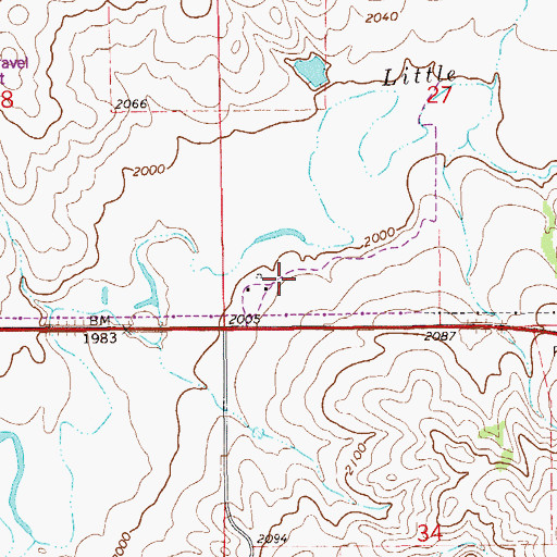 Topographic Map of 28N59E27CC__02 Well, MT