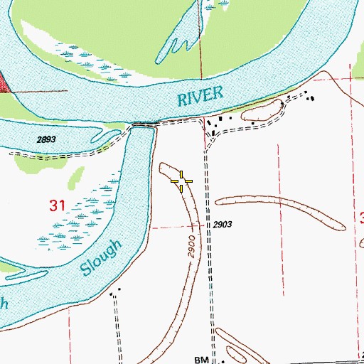 Topographic Map of 28N20W31AD__01 Well, MT