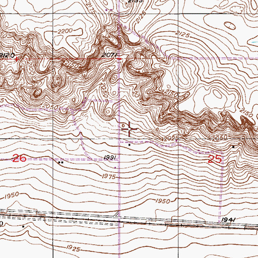 Topographic Map of 28N54E25BC__01 Well, MT