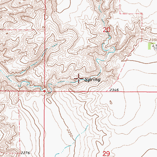 Topographic Map of 28N47E20CDCB01 Spring, MT