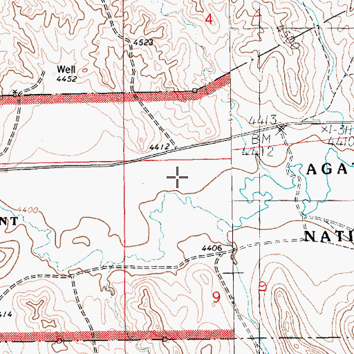 Topographic Map of Agate Fossil Beds National Monument, NE