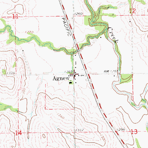 Topographic Map of Agnew, NE