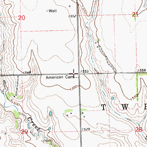 Topographic Map of American Cemetery, NE