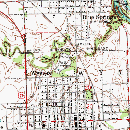 Topographic Map of Arbor Park, NE