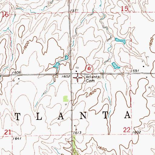Topographic Map of Atlanta Cemetery, NE