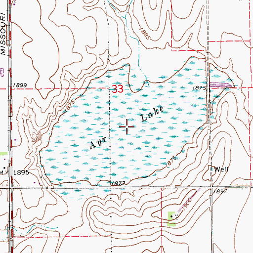 Topographic Map of Ayr Lake, NE