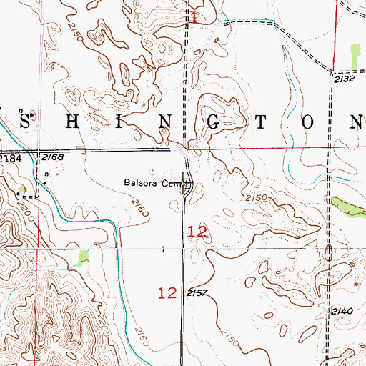 Topographic Map of Balsora Cemetery, NE