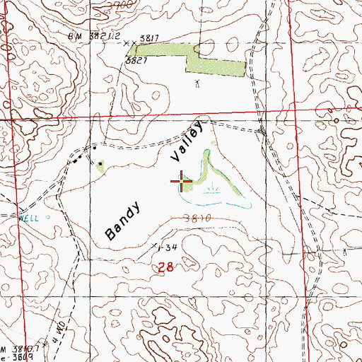 Topographic Map of Bandy Valley, NE