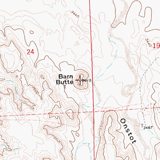Topographic Map of Barn Butte, NE