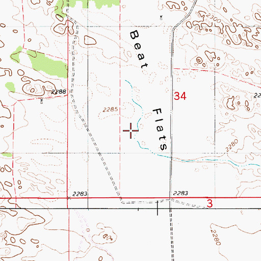 Topographic Map of Beat Flats, NE