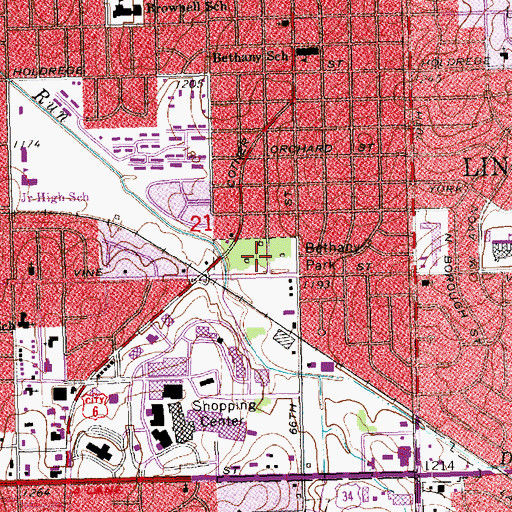 Topographic Map of Bethany Park, NE