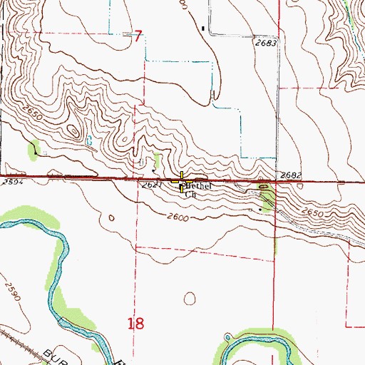 Topographic Map of Bethel Church, NE