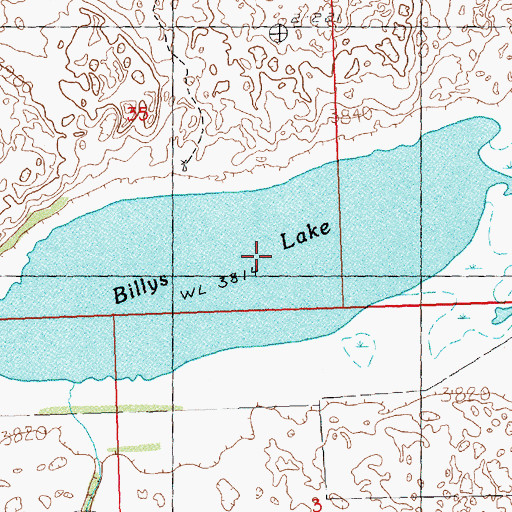 Topographic Map of Billys Lake, NE
