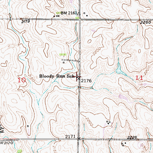 Topographic Map of Bloody Run School (historical), NE