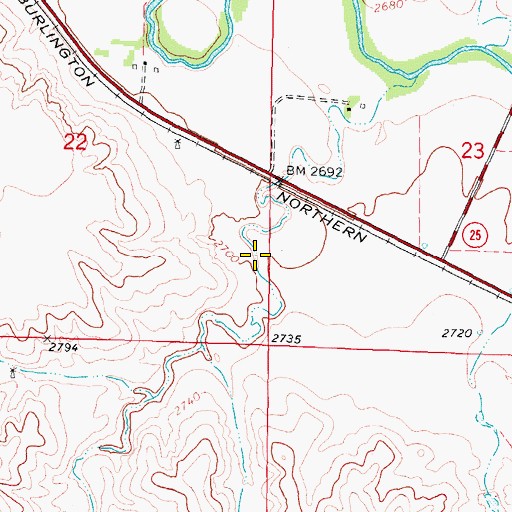Topographic Map of Beauvais Canyon, NE