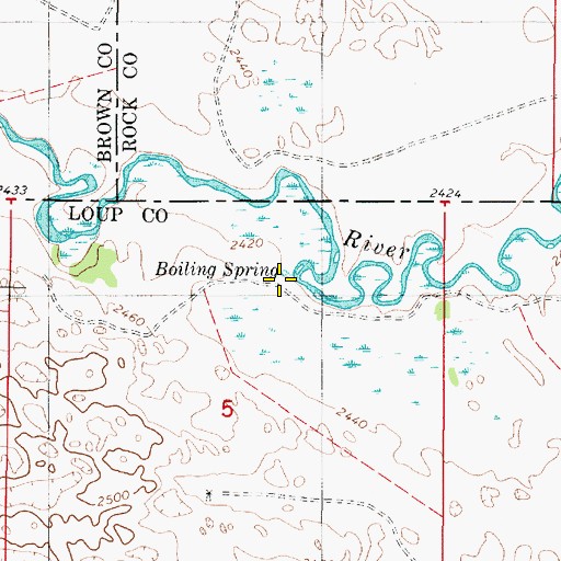 Topographic Map of Boiling Spring, NE