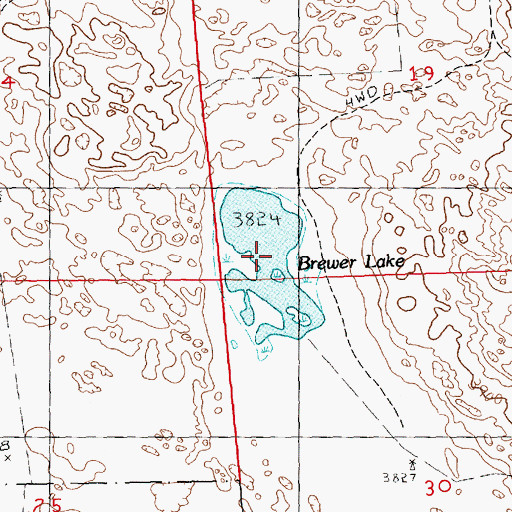 Topographic Map of Brewer Lake, NE