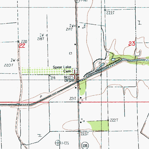 Topographic Map of Spear Lake School (historical), AR
