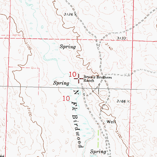Topographic Map of Brown Brothers Ranch, NE