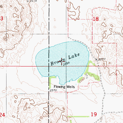 Topographic Map of Brown Lake, NE