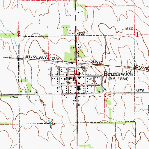 Topographic Map of Brunswick, NE
