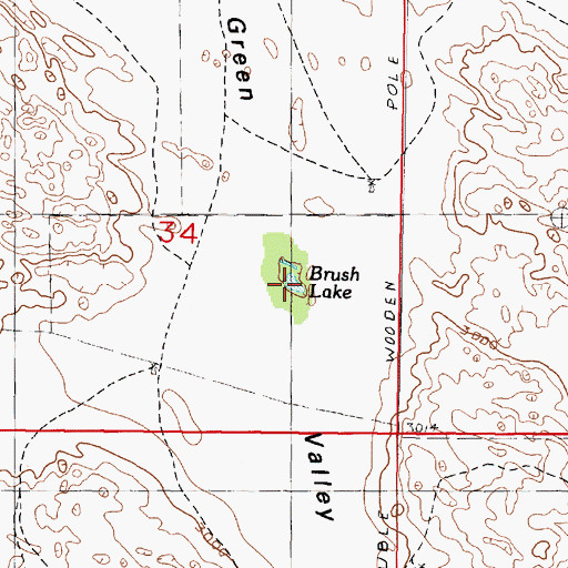 Topographic Map of Brush Lake, NE