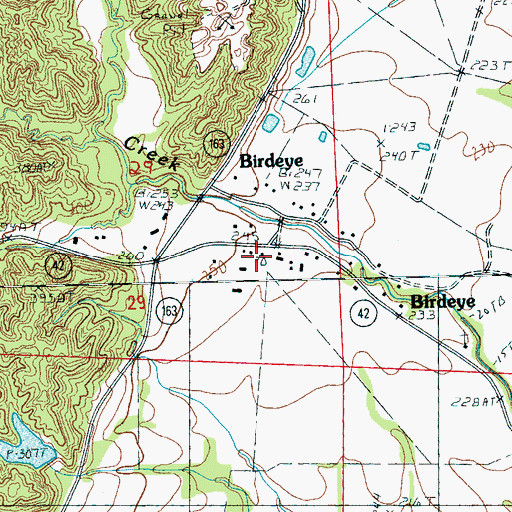 Topographic Map of Birdeye Post Office, AR