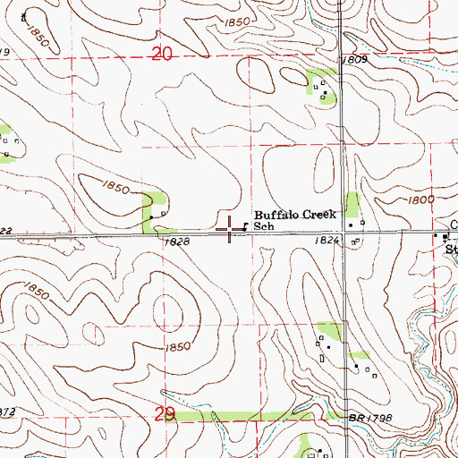 Topographic Map of Buffalo Creek School, NE
