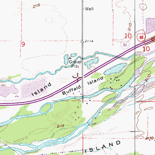 Topographic Map of Buffalo Island, NE