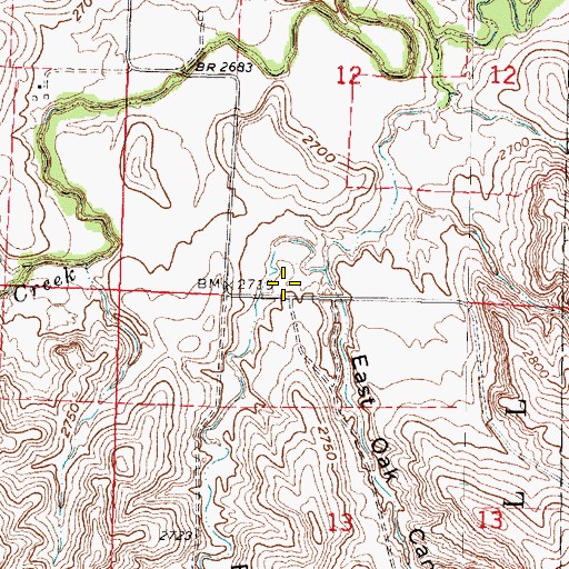 Topographic Map of Burr Oak Canyon, NE