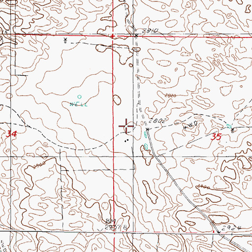 Topographic Map of Bussard Ranch, NE