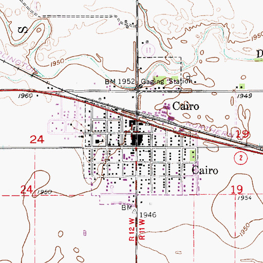 Topographic Map of Cairo, NE