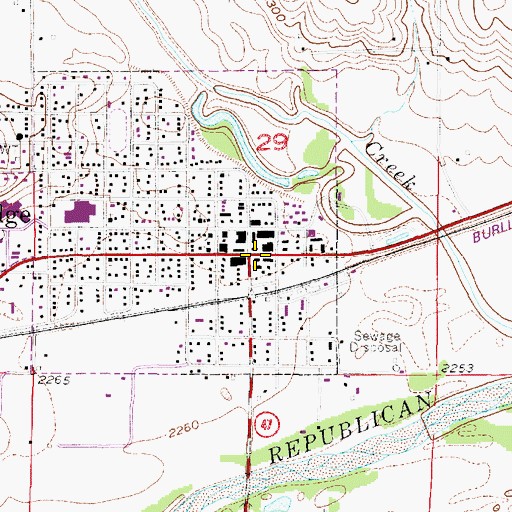 Topographic Map of Cambridge, NE
