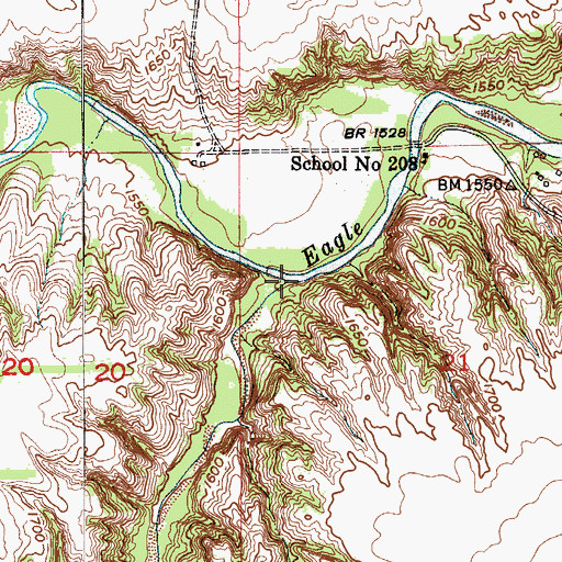 Topographic Map of Camp Creek, NE