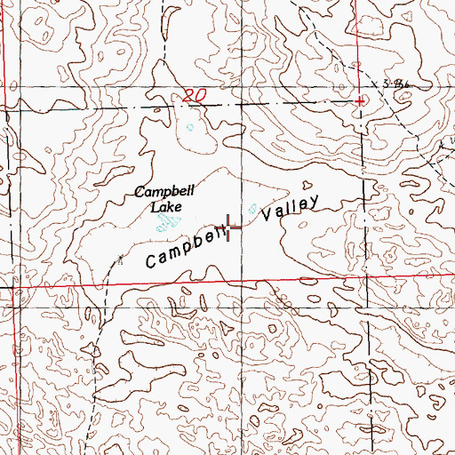Topographic Map of Campbell Valley, NE