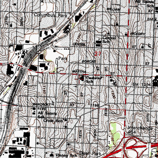 Topographic Map of Castelar Elementary School, NE
