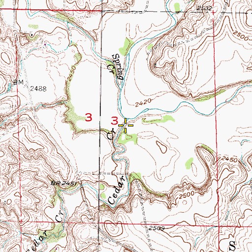 Topographic Map of Cedar Creek, NE