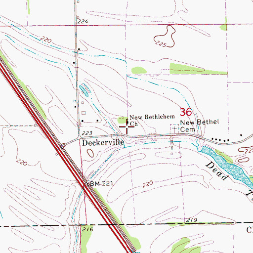 Topographic Map of New Bethlehem School (historical), AR