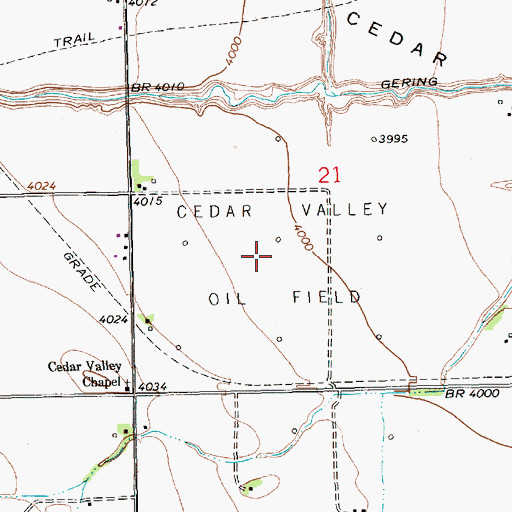 Topographic Map of Cedar Valley Oil Field, NE