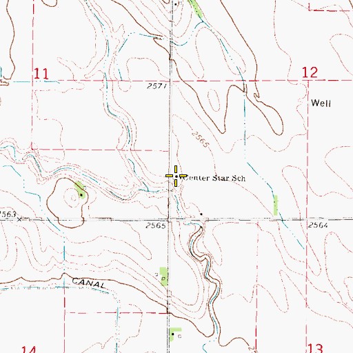 Topographic Map of Center Star School, NE