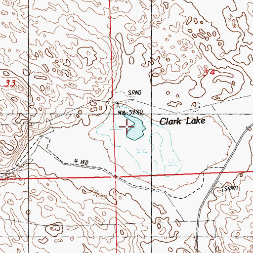 Topographic Map of Clark Lake, NE