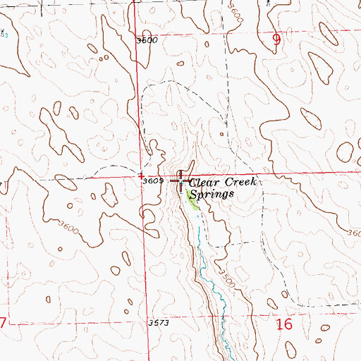 Topographic Map of Clear Creek Springs, NE