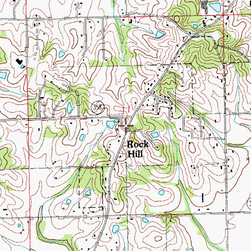 Topographic Map of Rock Hill Baptist Church, AR
