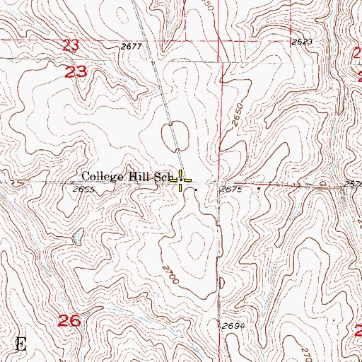 Topographic Map of College Hill School, NE