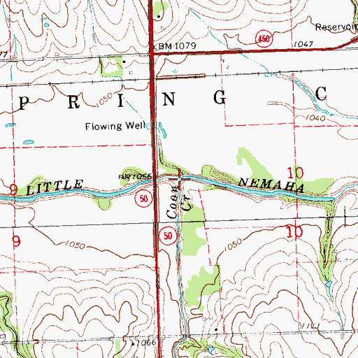 Topographic Map of Coon Creek, NE