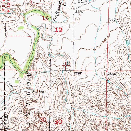 Topographic Map of Cottonwood Canyon, NE