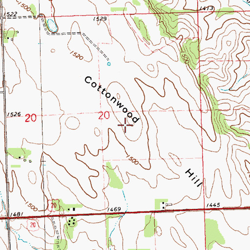 Topographic Map of Cottonwood Hill, NE