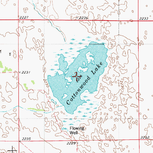 Topographic Map of Cottonwood Lake, NE