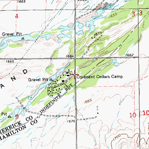 Topographic Map of Covenant Cedars Camp, NE