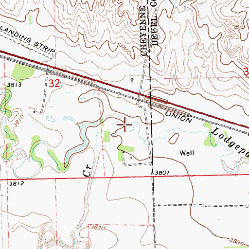Topographic Map of Cow Creek, NE